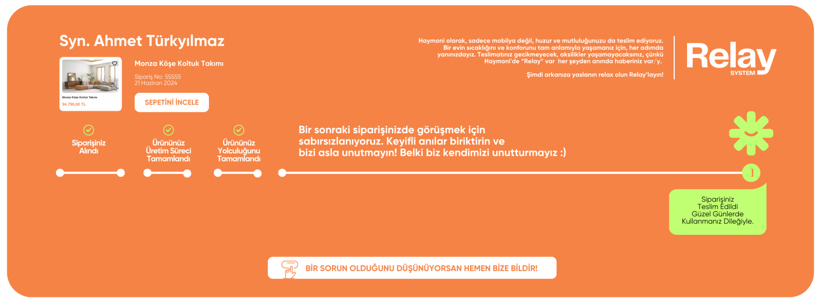 Teslimat Bildirimi